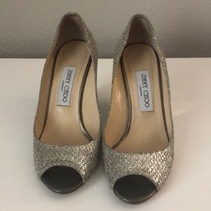 Jimmy Choo Baxen Wedge Pump. Glittery. Size 37.5
